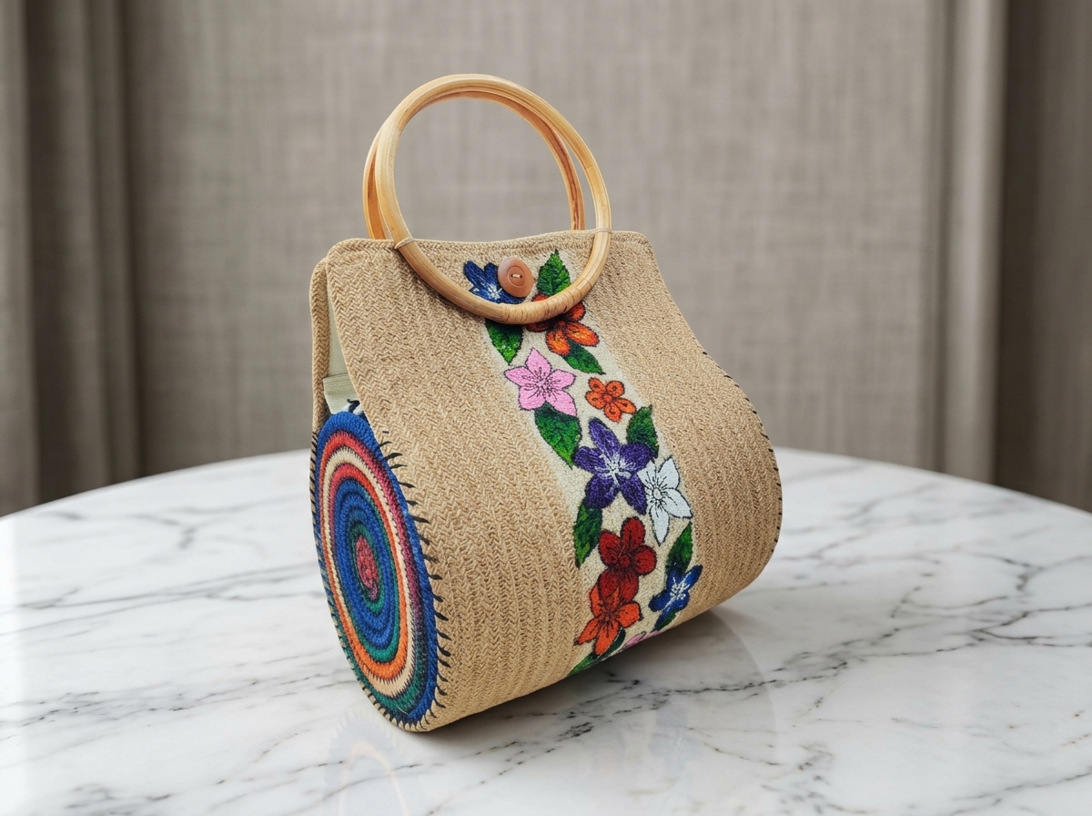 Hand-Embroidered Artisanal Handbag